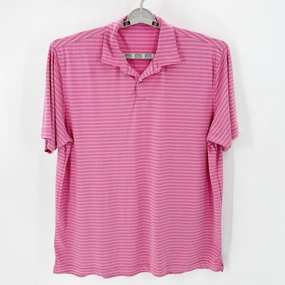 Peter Millar Drum Performance Polo pink classic size 2XL UPF 50 featherweight - Picture 1 of 7